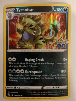 Tyranitar 043/078 Pokemon GO Pokemon Holo Foil Nice! - Image 1