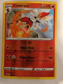 Cinderace 036/202 Sword & Shield Base Set Pokemon Reverse Holo Foil Nice! - Image 1