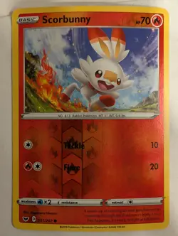 Scorbunny 031/202 Sword & Shield Base Pokemon Reverse Holo Foil Nice! - Image 1