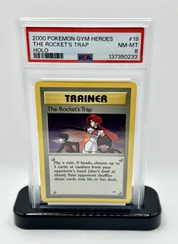 Pokemon The Rocket's Trap Gym Heroes 019/132 PSA 8 Holo Rare Unlimited English - Image 1