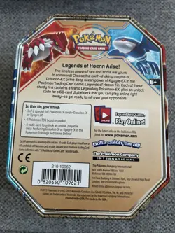 2015 Pokemon Kyogre EMPTY Collectors Tin Legends of Hoenn - Image 2