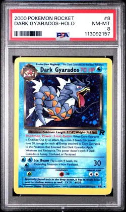 2000 POKEMON ROCKET #8 DARK GYARADOS-HOLO PSA 8 - Image 1