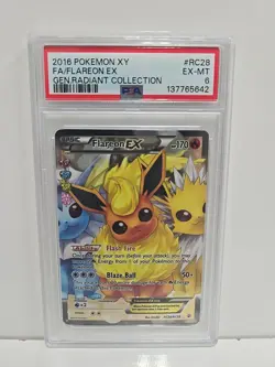 2016 Pokemon XY Generations Radiant Collection RC28/RC32 Flareon EX Graded PSA 6 - Image 1