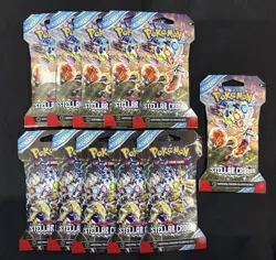 Pokemon TCG Stellar Crown Booster Pack Lot Of 11. New Sealed. - Image 1