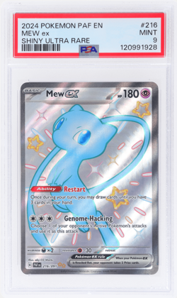 2024 Pokemon SV Paldean Fates Mew Ex Shiny Ultra Rare #216 PSA 9 - Image 1