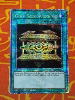 YUGIOH GOLD SARCOPHAGUS QUARTER CENTURY SECRET RARE 1ST NM RA02-EN052 - Image 1