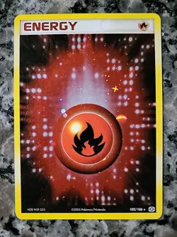 Fire Energy 102/106 EX Emerald Holo Secret Rare Pokemon TCG Card - Image 1
