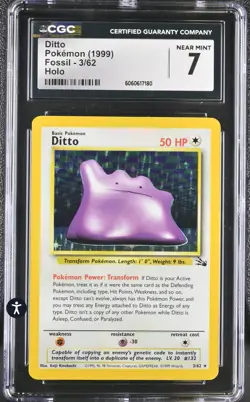 Ditto 3/62 Fossil Holo Rare 1999 CGC 7 NEAR MINT - Image 2