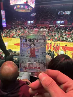 One Piece Monkey D. Luffy College Basketball US Voyage Promo Card SHIPS TODAY! - Image 1