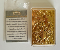 23K Gold Plated CHARIZARD Trading Card 1999 Burger King Pokemon #6 WITH BALL - Image 1