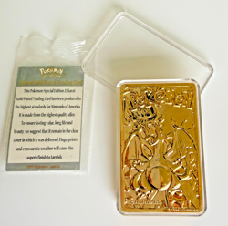 23K Gold Plated CHARIZARD Trading Card 1999 Burger King Pokemon #6 WITH BALL - Image 3