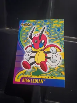 Pokemon Card - Ledian #166 - Johto Series - Topps Non-Foil Lightly Played - Image 1