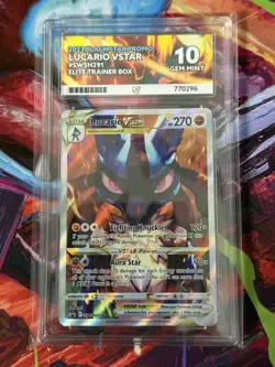 Pokemon TCG Lucario VSTAR SWSH291 Promo Card Ace 10 Gem Mint - Image 1