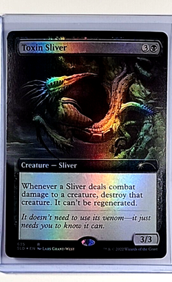 2022 MTG Magic the Gathering SLD Secret Lair Extended Art Foil #635 Toxin Sliver - Image 1