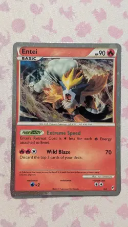 Pokemon Entei SL3 Call of Legends Shiny Holo Rare Basic 2011 English TCG - Image 1