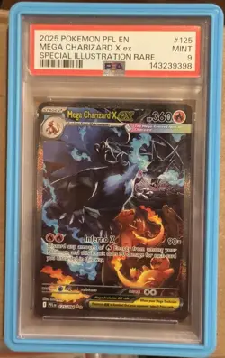 2025 Pokemon PFL EN Mega Charizard X EX Special Illustration Rare PSA 9 125/094 - Image 3