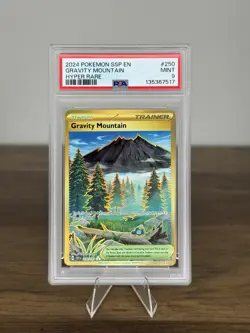 Pokemon TCG Trainer Stadium Gravity Mountain 250/191 Surging Sparks PSA 9 - Image 1