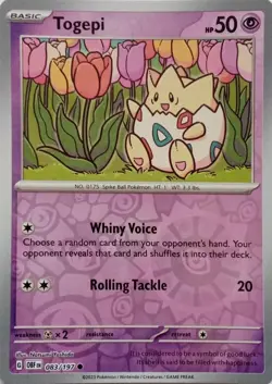 TOGEPI - REVERSE HOLO - OBSIDIAN FLAMES - POKEMON CARD - 083/197 - Image 1