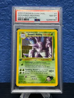 2000 Pokemon 1st Edition Giovanni’s Nidoking Holo Rare Gym Challenge 7/132 PSA 8 - Image 1
