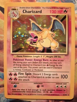 Charizard Holo Rare Pokemon Card, Base Set, 4/102 - Image 1