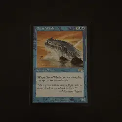 Magic The Gathering Urza's Saga Great Whale #77 Lightly played - Image 1