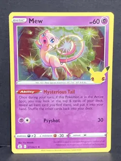 Mew 2021 Pokemon Celebrations 25th Anniversary Holo Rare 011/025 TCG - Image 1