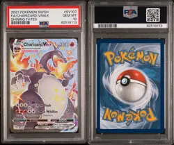 2021 Pokemon SWSH Shining Fates #SV107 FA Charizard Vmax PSA 10 GEM MINT - Image 1