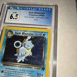 2000 Pokemon Dark Blastoise 3/82 Team Rocket Holo CGC 6.5 - Old Label - Image 1
