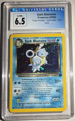 2000 Pokemon Dark Blastoise 3/82 Team Rocket Holo CGC 6.5 - Old Label - Image 2