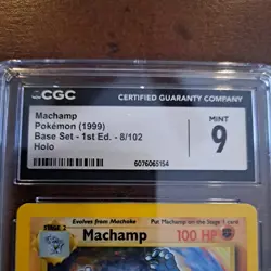 1999 Pokemon Machamp 1st edition holo #8 CGC 9 - Image 5