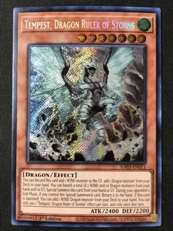 Yu-Gi-Oh TCG #RA03-EN011 Tempest, Dragon Ruler of Storms 1st Ed Secret Rare NM - Image 1
