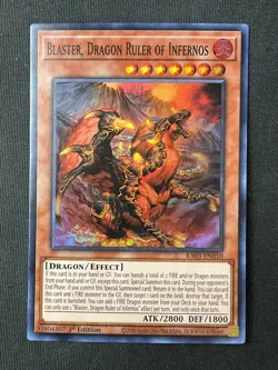 Yu-Gi-Oh TCG #RA03-EN010 Blaster, Dragon Ruler of Infernos 1st Ed Super Rare NM - Image 1