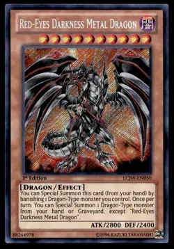 Yu-Gi-Oh TCG Joey's World #LCJW-EN050 Red-Eyes Darkness Metal Dragon ScR,1st Ed. - Image 1