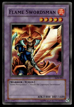 Yu-Gi-Oh TCG The Legend of Blue Eyes White Dragon #LOB-003 Flame Swordsman SR - Image 1