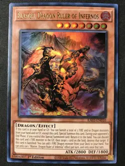 Yu-Gi-Oh TCG #RA03-EN010 Blaster, Dragon Ruler of Infernos 1st Ed Ultra Rare LP - Image 1