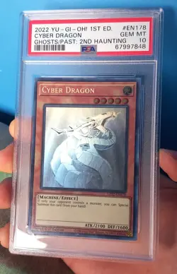 Yu-Gi-Oh Cyber Dragon 1st Edition Ghost Rare Card GFP2-EN178 PSA 10 - Image 1