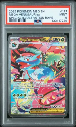 2025 POKEMON MEGA EVOLUTION SPECIAL ILLUSTRATION RARE MEGA VENUSAUR EX PSA 9 - Image 1
