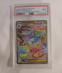 2025 POKEMON MEG EN MEGA VENUSAUR Ex SPECIAL ILLUSTRATION RARE PSA 9 #177 - Image 1