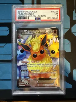 Flareon EX RC28/RC32 Full Art PSA NM 7 - XY Generations Radiant Pokemon Card - Image 1