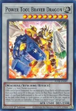 Yugioh - Power Tool Braver Dragon - 1st Edition - Super Rare NM - Free Holo Card - Image 1