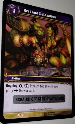 World of Warcraft Trading Card Game Rest and Relaxation Unscratched Loot - Image 1