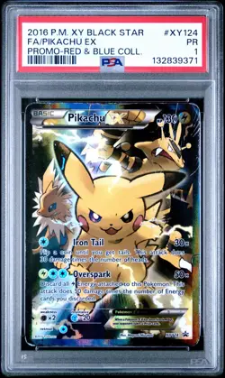 PSA 1 Pikachu EX XY124 XY Red & Blue Coll. Black Star Promo Pokemon Card - Image 1
