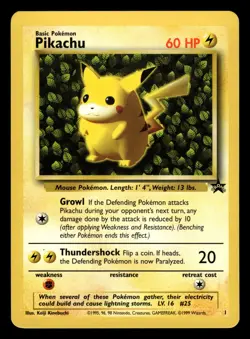 Pikachu 1 Black Star Vintage Promo Pokemon Card - Image 1