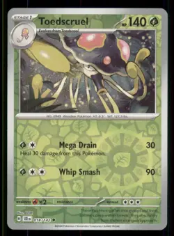 Toedscruel SV07: Stellar Crown #018/142 Uncommon Reverse Holo Pokemon NM - Image 1