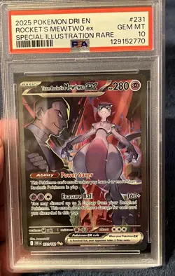 Pokemon 2025 Team Rockets Mewtwo EX 231/182 SIR Destined Rivals Gem Mint PSA 10 - Image 1