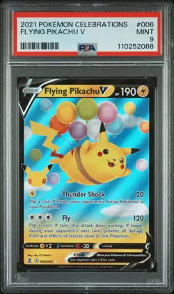 2021 POKEMON CELEBRATIONS #006 FLYING PIKACHU V PSA 9 Mint - Image 1