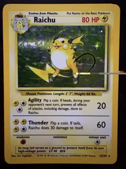 RAICHU HOLO 14/102 BASE SET UNLIMITED LP POKEMON - Image 1