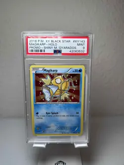 2016 POKEMON XY BLACK STAR PROMO SHINY MEGA GYARADOS #XY143 MAGIKARP-HOLO PSA 9 - Image 1