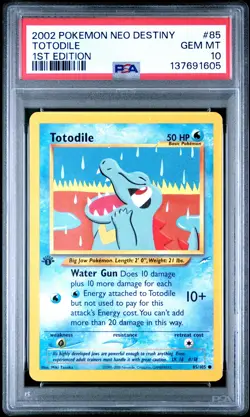 2002 POKEMON NEO DESTINY 1ST ED #85 TOTODILE PSA 10 - Image 1