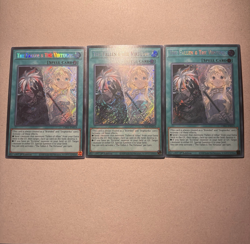 Yu-Gi-Oh! 3x The Fallen & The Virtuous Playset CH01-EN019 Secret Rare 1st Ed NM - Image 1